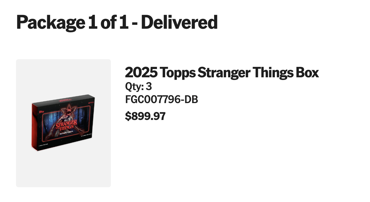 Order confirmation screenshot